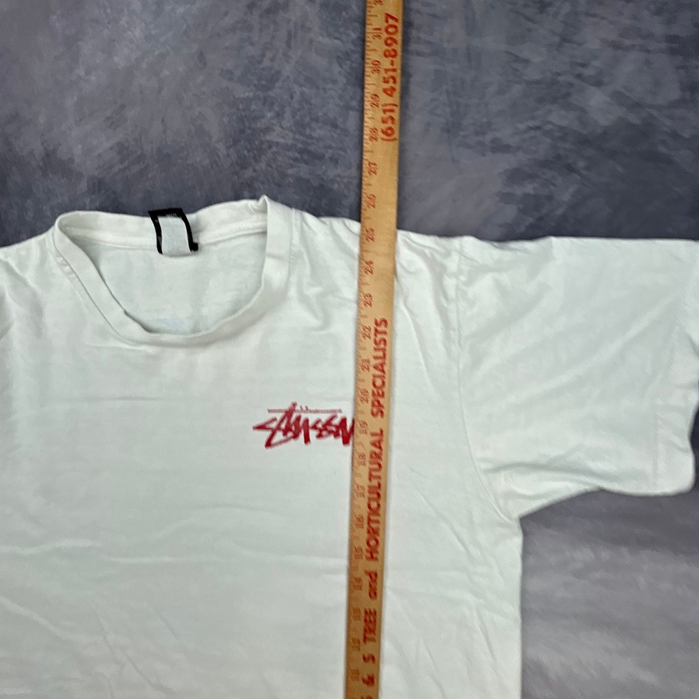 Vintage Stussy Wizard 8 Ball Graphic T Shirt White Mens Large Y2K Streetwear - Picture 7 of 8